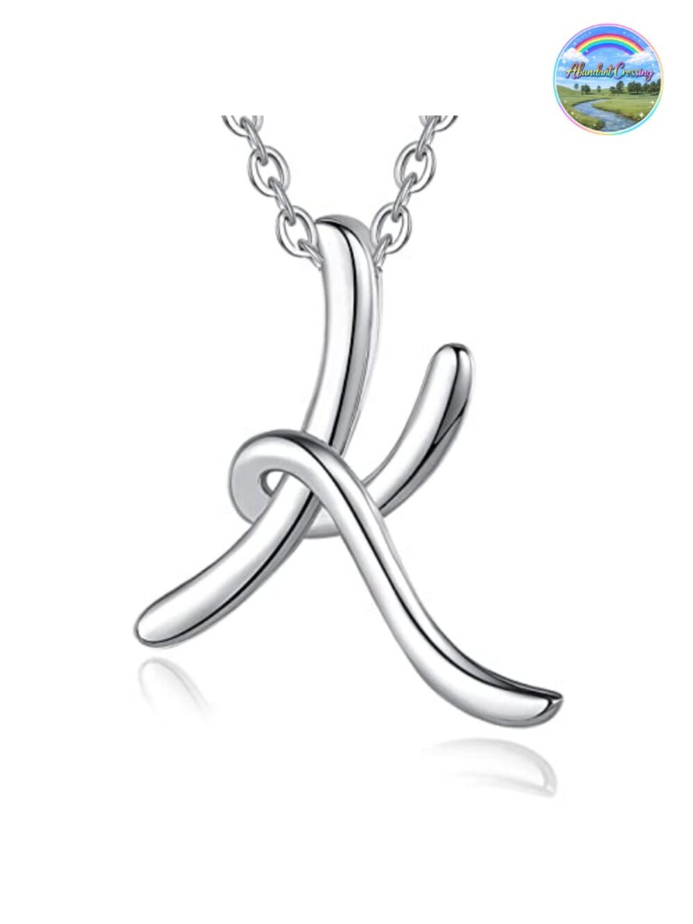Sterling Silver Initial Pendant Necklace with 18 Inch Chain, Gift for Women,